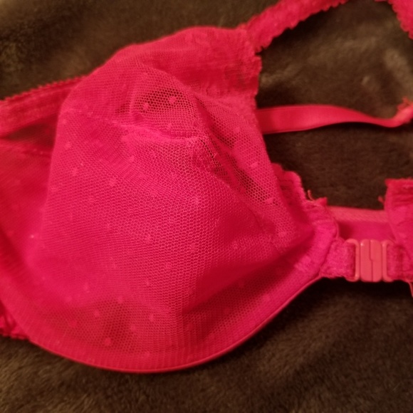 Red Sheer Polka Dot Bra - Picture 3 of 4
